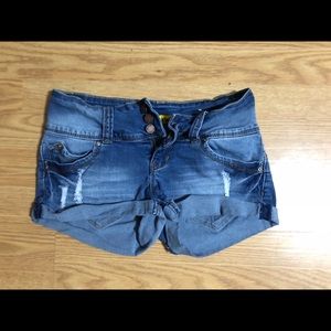 Slightly distressed jean shorts!